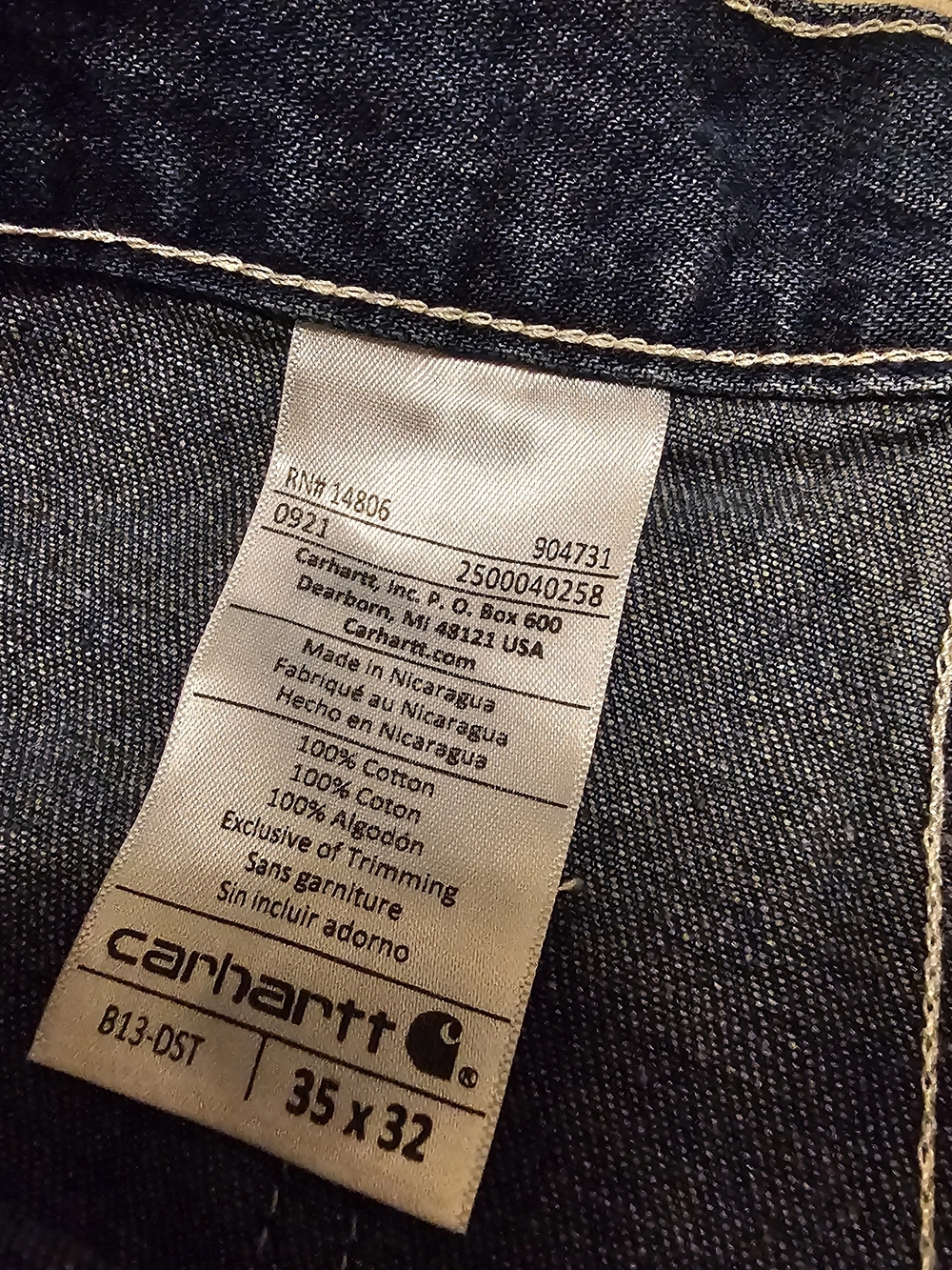 Carhartt Men's Dark Denim Relaxed Carpenter Jeans - Picture 7 of 9